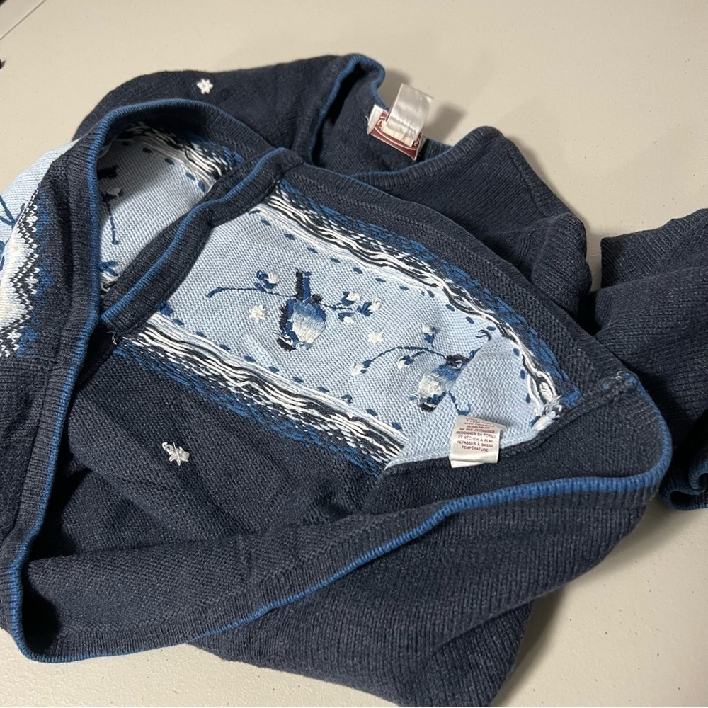 Northern Reflections Holiday Cardigan Sweater Cardinal & Snow Embroidered - Picture 3 of 7